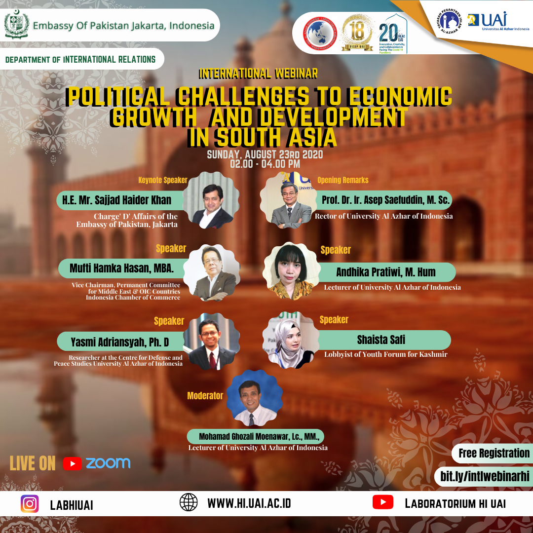 University Al Azhar of Indonesia Conducted International Webinar and Call for Essay on Grave Issues in South Asia Region